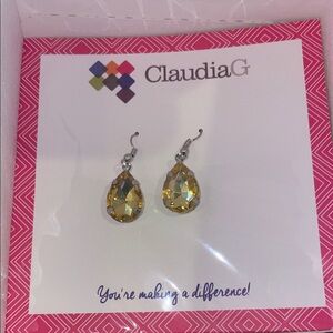 Gold Teardrop Crystal Hook Earrings